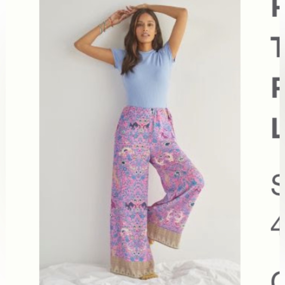NWT Anthropologie Plenty by Tracy Reese wide leg “fantasy forest” pant - Picture 6 of 7
